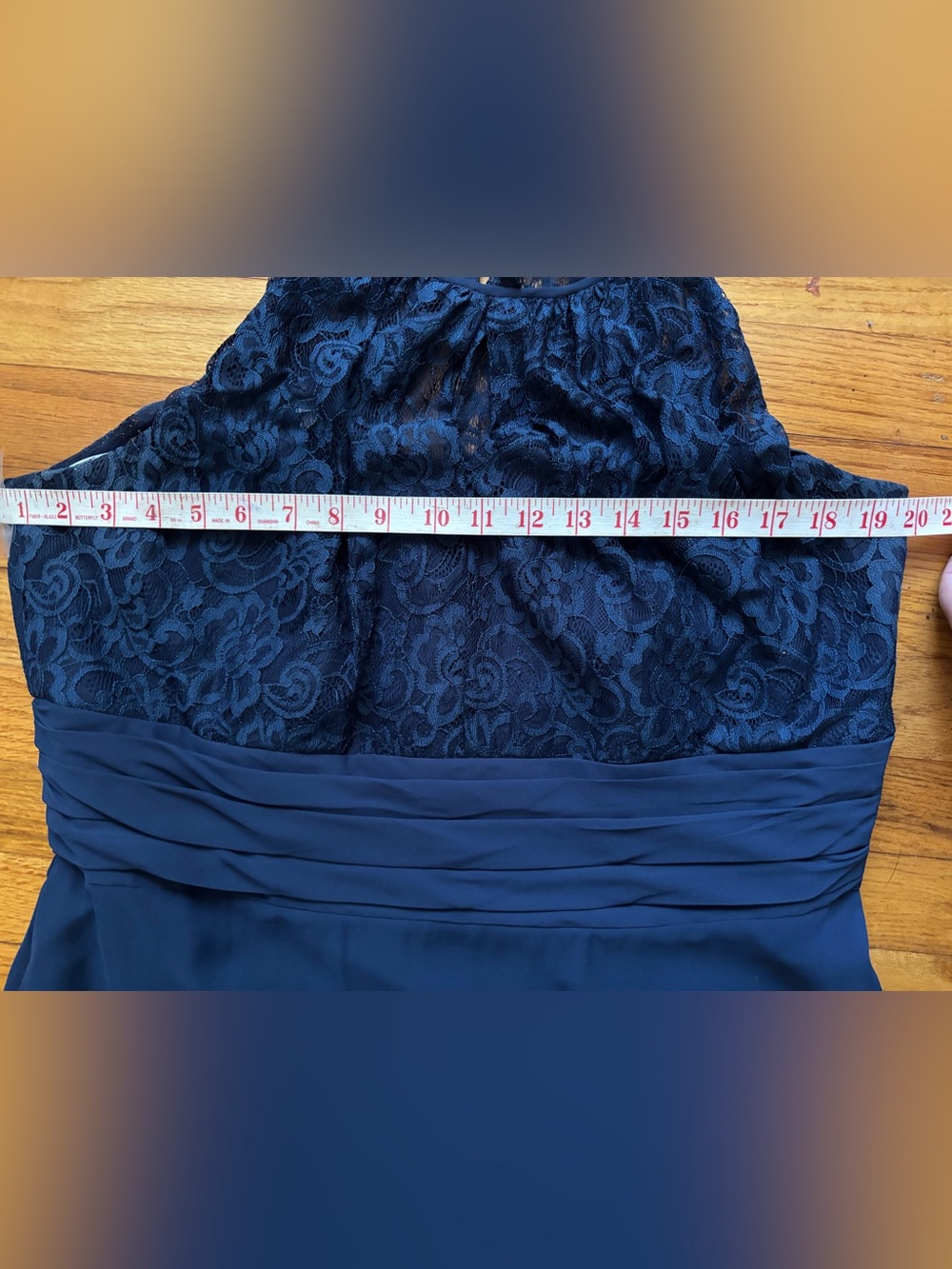 Jasmine Navy Lace Bodice Formal Dress Size N20 ALTERED. - Picture 5 of 6